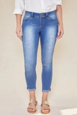 Women's WannaBettaButt 2-Button Cuffed Jean -Wana Fashion Shop 1001912 475 1