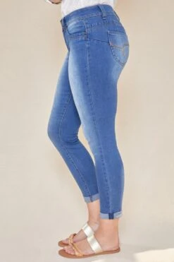 Women's WannaBettaButt 2-Button Cuffed Jean -Wana Fashion Shop 1001912 475 2