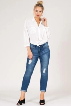 Women's Dream High Rise Cuffed Ankle -Wana Fashion Shop 1002094 459 2