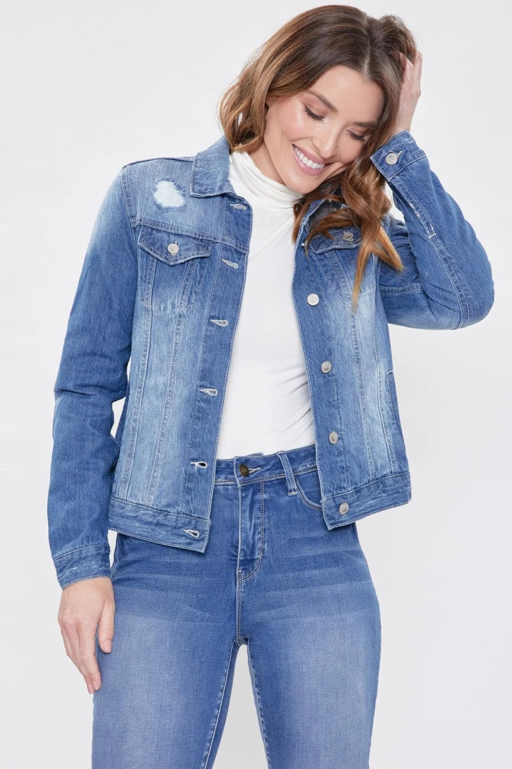 Women's Distressed Denim Jacket 3 Women's Distressed Denim Jacket