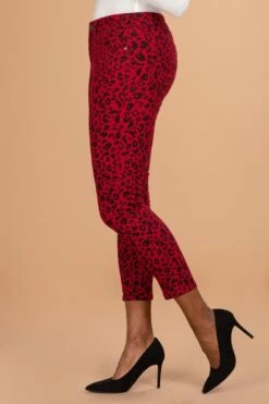 Women's Mid Rise Animal Print Ankle Jean -Wana Fashion Shop 1002195 413 0