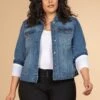 Women's Plus Size Cropped Denim Jacket -Wana Fashion Shop 1003682 459 1