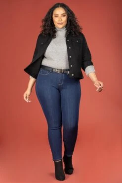 Women's Plus Size Cropped Denim Jacket 24 Women's Plus Size Cropped Denim Jacket -Wana Fashion Shop 1003682 591