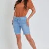 Women's Petite Tummy Control Rolled Cuff Bermuda Denim -Wana Fashion Shop 1003738 456 1 746efa8e 6d3c 49d8 8306 707fc78d8ed5