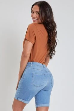 Women's Petite Tummy Control Rolled Cuff Bermuda Denim -Wana Fashion Shop 1003738 456 3 d0590cf2 cee7 48b2 996c f0262dcc0892