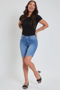 Women's Petite Tummy Control Rolled Cuff Bermuda Denim -Wana Fashion Shop 1003738 459 1 63f1a7e9 c95f 4067 a22b cecc74aa94b2