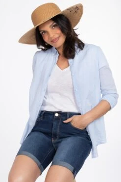 Women's Petite Tummy Control Rolled Cuff Bermuda Denim -Wana Fashion Shop 1003738 484 2 6d3522f7 ad29 432a a439 587a04be09d2