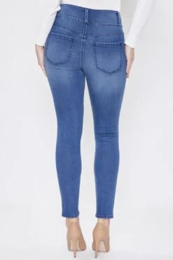 Women's 3 Button Signature Slim Stretch High Rise Skinny Jeans -Wana Fashion Shop 1003833 478 2