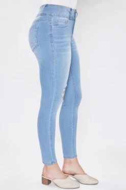 Women's 3 Button Signature Slim Stretch High Rise Skinny Jeans -Wana Fashion Shop 1003833 491 1