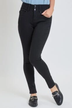 Women's 3 Button Signature Slim Stretch High Rise Skinny Jeans -Wana Fashion Shop 1003833 591