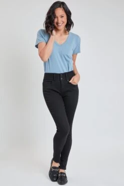 Women's 3 Button Signature Slim Stretch High Rise Skinny Jeans -Wana Fashion Shop 1003833 591 0