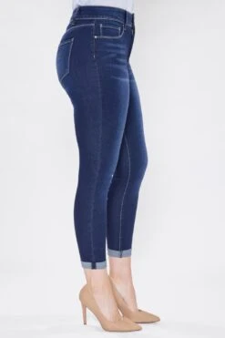 Women's Tummy Control 2 Button Rolled Cuff Jean -Wana Fashion Shop 1003834 484 1