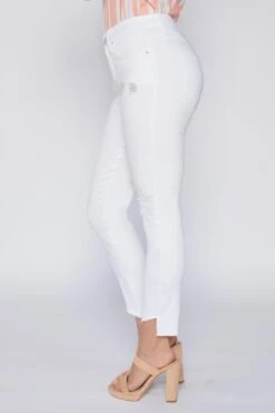 Women's Curvy Fit High Rise Frayed Slanted Ankle Sustainable Jean -Wana Fashion Shop 1003838 524 2