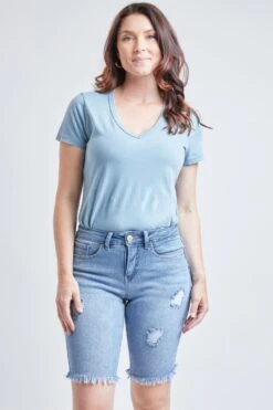 Women's Vintage Dream Bermuda Shorts With Frayed Hem 27 Women's Vintage Dream Bermuda Shorts With Frayed Hem -Wana Fashion Shop 1008918 068 0 443120cf 7ae9 406f 8d9c d43b7975b077