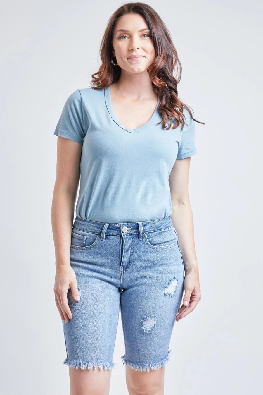 Women's Vintage Dream Bermuda Shorts With Frayed Hem 8 Women's Vintage Dream Bermuda Shorts With Frayed Hem - Image 6