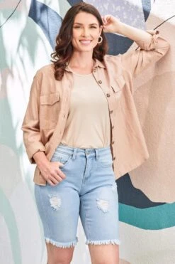 Women's Vintage Dream Bermuda Shorts With Frayed Hem 31 Women's Vintage Dream Bermuda Shorts With Frayed Hem -Wana Fashion Shop 1008918 491 0 193e48be 48dc 47f4 bfb8 09149514c866