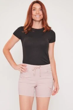 Women's High Rise Frayed Hem Jogger Shorts -Wana Fashion Shop 1008923 021 0