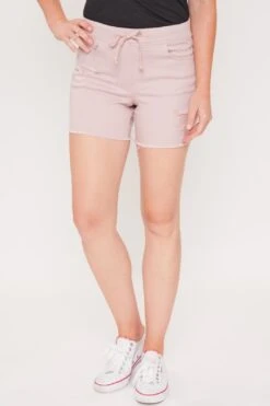 Women's High Rise Frayed Hem Jogger Shorts -Wana Fashion Shop 1008923 021 2