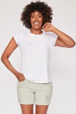 Women's High Rise Frayed Hem Jogger Shorts -Wana Fashion Shop 1008923 437 0