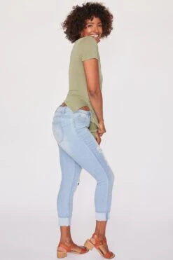 Women's Sustainable WannaBettaButt Mega Cuff Ankle Jeans 32 Women's Sustainable WannaBettaButt Mega Cuff Ankle Jeans -Wana Fashion Shop 1008929 490 3