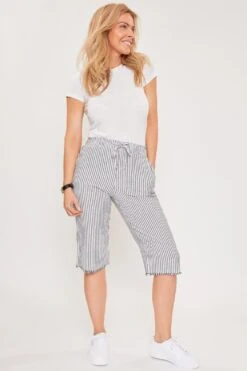 Women's Petite Linen Capri With Fray Hem -Wana Fashion Shop 1008950 646 0 c6957965 80e1 4ca5 96ec 56c205fb170f