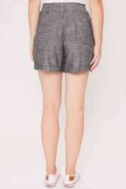 Women's Linen Lounge Shorts With Elastic Waistband -Wana Fashion Shop 1008957 001 2