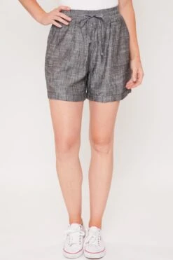 Women's Linen Lounge Shorts With Elastic Waistband -Wana Fashion Shop 1008957 001 3