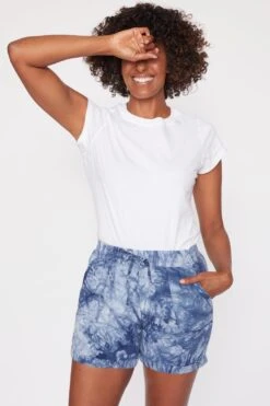 Women's Linen Lounge Shorts With Elastic Waistband -Wana Fashion Shop 1008957 003 0