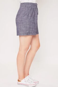 Women's Linen Lounge Shorts With Elastic Waistband -Wana Fashion Shop 1008957 019 2