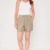 Women's Linen Lounge Shorts With Elastic Waistband -Wana Fashion Shop 1008957 027 0