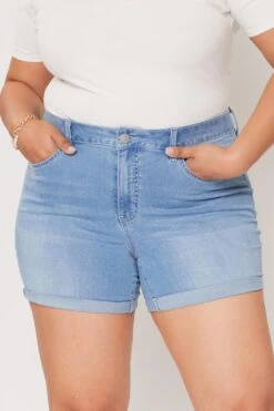Women's Plus Size Essential Cuffed Shorts -Wana Fashion Shop 1008971 456 2