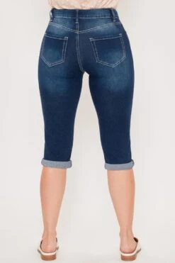 Women's Petite 1 Button Double Cuff Capri -Wana Fashion Shop 1008978 233 0