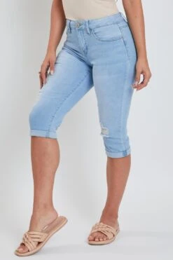 Women's Petite 1 Button Double Cuff Capri -Wana Fashion Shop 1008978 507 0