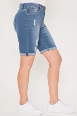 Women's Essential 1 Button Double Cuff Bermuda -Wana Fashion Shop 1008979 457 1