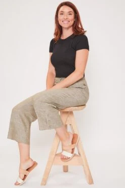 Women's Linen Button Hem Pant