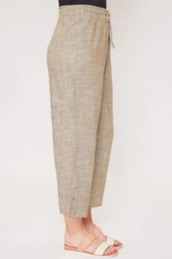 Women's Linen Button Hem Pant -Wana Fashion Shop 1009003 027 2
