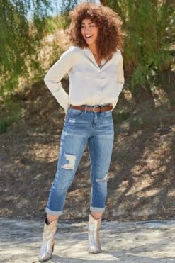 Women's Petite High Rise Vintage Slim Straight Cuff Jean -Wana Fashion Shop 1009008 459 0 b226d876 d631 4275 aa1f 34fa42d6af46