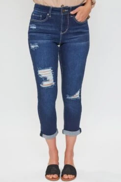 Women's Petite High Rise Vintage Slim Straight Cuff Jean -Wana Fashion Shop 1009008 484 3 7e488ff4 43b6 4aeb a1d8 924ccaf43c1e
