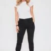 Women's Petite Mid Rise Joggers With Elastic Hem
