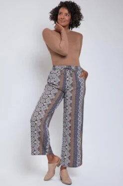 Women's Drawstring Wide Straight Pant With Tie -Wana Fashion Shop 1009043 687 1