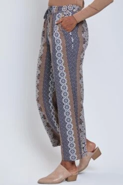 Women's Drawstring Wide Straight Pant With Tie -Wana Fashion Shop 1009043 687 2