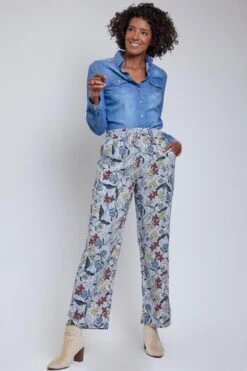 Women's Drawstring Wide Straight Pant With Tie