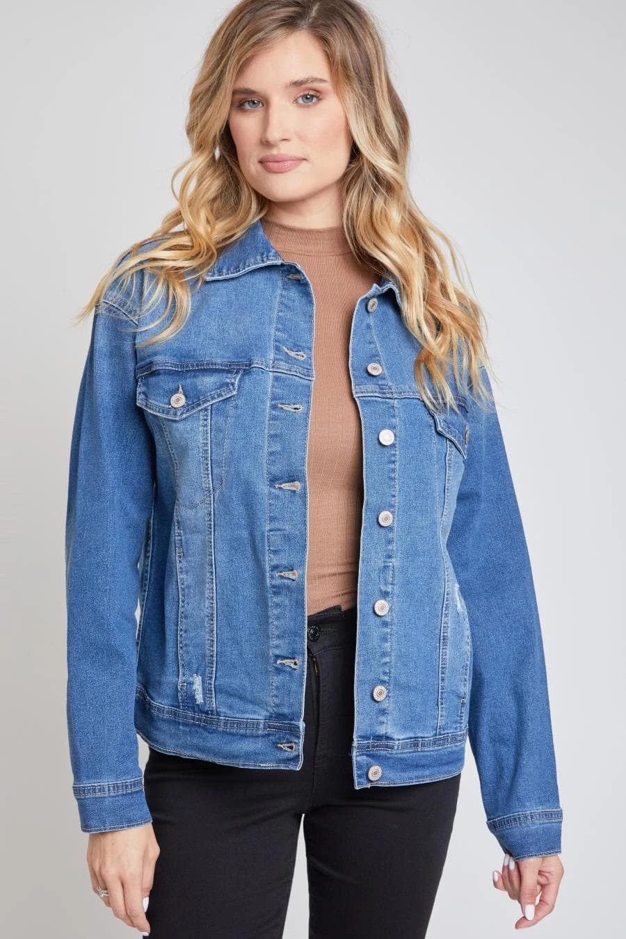 Women's Drop Shoulder Boyfriend Denim Jacket 3 Women's Drop Shoulder Boyfriend Denim Jacket