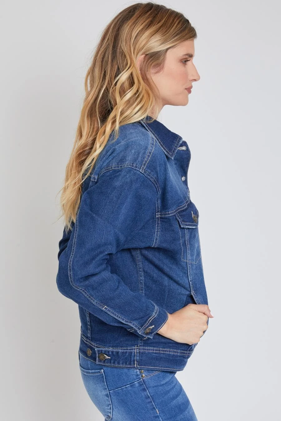 Women's Drop Shoulder Boyfriend Denim Jacket 9 Women's Drop Shoulder Boyfriend Denim Jacket - Image 7