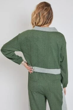 Women's Half Zip Pull Over Sweater With Drawstring Waist -Wana Fashion Shop 1009051 680 3