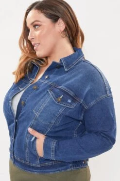 Women's Plus Size Drop Shoulder Boyfriend Denim Jacket -Wana Fashion Shop 1009052 486 2 0665f636 6d0e 4ada b0fe 4d6d40d2d081