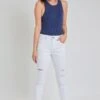 Women's High Rise Skinny Ankle Jean With Double Frayed Hem Sustainable