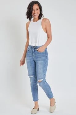 Women's Vintage Wash Straight Ankle Ripped Jean With Frayed Hem -Wana Fashion Shop 1009063 459 3 3e302451 4a23 4f3d 852e 26734bf4163c