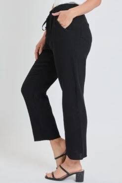 Women's Double Gauze Relaxed Fit Cropped Pant With Frayed Hem Deal -Wana Fashion Shop 1009065 001 2