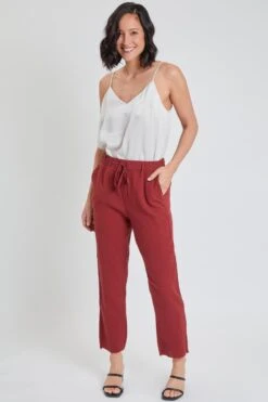 Women's Double Gauze Relaxed Fit Cropped Pant With Frayed Hem Deal